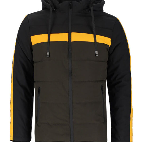 PADDED PANEL JACKET BLACK/OLIVE