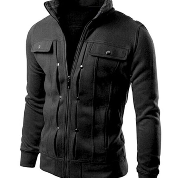 Stylish Men's Fleece Jacket Black