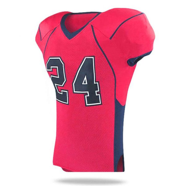 Custom Youth Football Jersey with Custom Logo Printed Team Name & Number Practice Uniform Black Red Mesh Kit Kids Blank Football