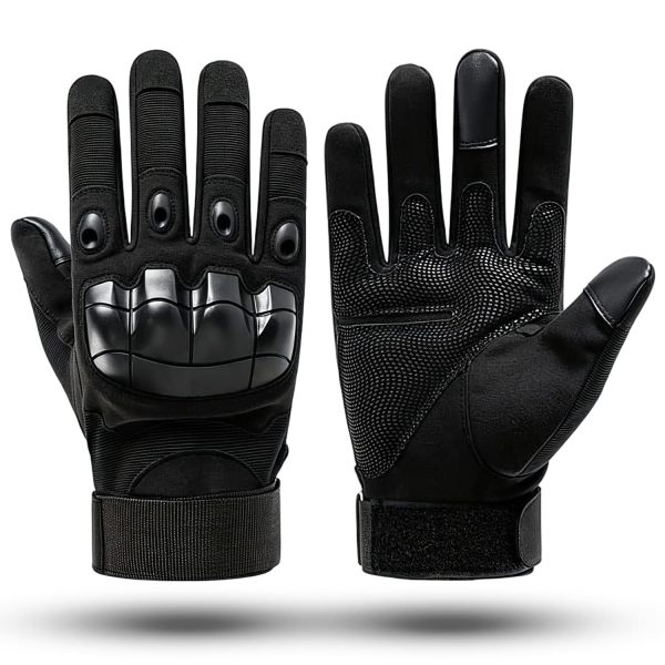 Outdoor Sports Riding Gloves with Knuckle Hardcover Non Slip Wear Resistant Impact Protection Riding Gloves for Motorbike Cycling Airsoft and Outdoor Activities