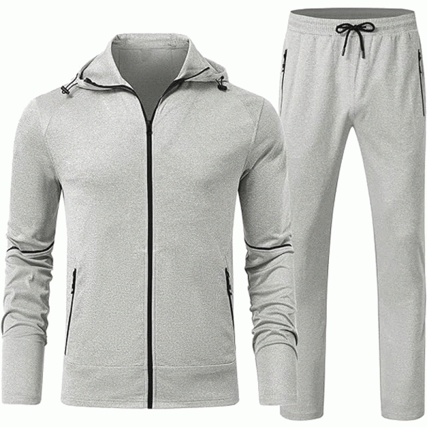 Men's Track Sweat Suits 2 Pieces Sets Zipper Pockets Hoodie Jogging Outfits Warm Up Tracksuit Sweat suit