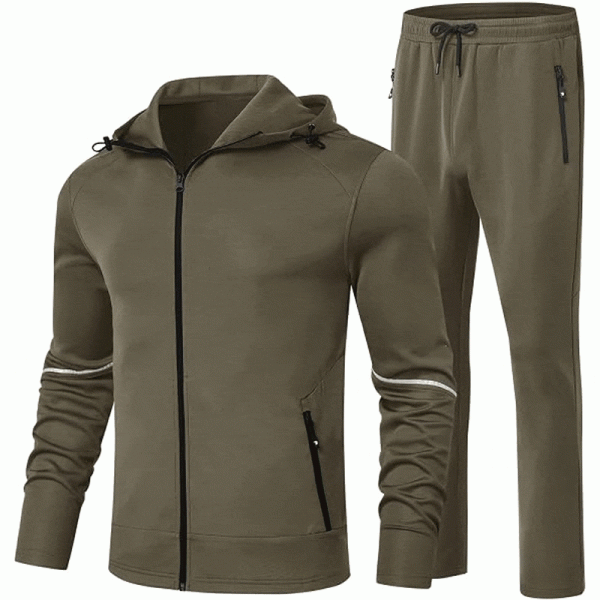 Men's Tracksuits Set Full Zip Jacket Hoodie Sweat suit Running Sport Pants Outfits for Men with Zipper Pockets