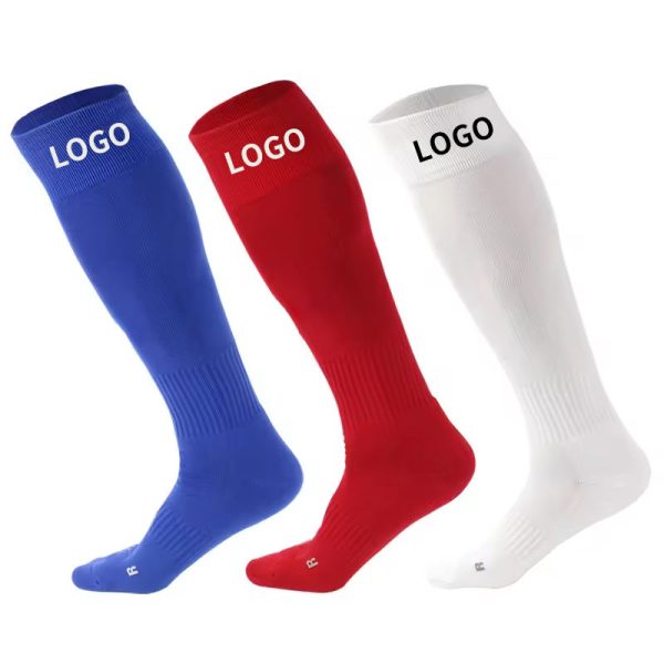 Hot Selling Design Polyester Nylon Socks Custom Logo Soccer Sport Football Socks Long