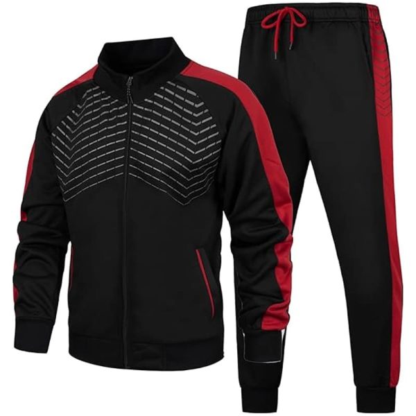 Men's Tracksuit 2 Pieces Sweat Suits Casual Full Zip Long Sleeve Outfit Sports Jogging Suits Set