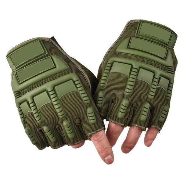 Biking Gloves Men Boys Girls Cycling Exercise Half Finger Fingerless Gloves Child Motor Bike Riding Anti-Slip Weight Lifting Bike Workout Climbing Bicycle Gym Skate Gloves (Green)