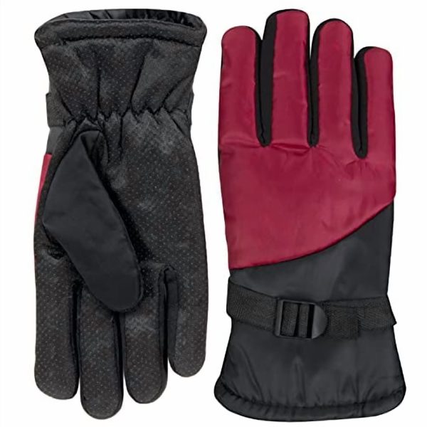 1 Pair of Adult One Size Two Tone Insulated Waterproof Windproof Cold Winter Weather Gloves for Snow, Wind, Rain,